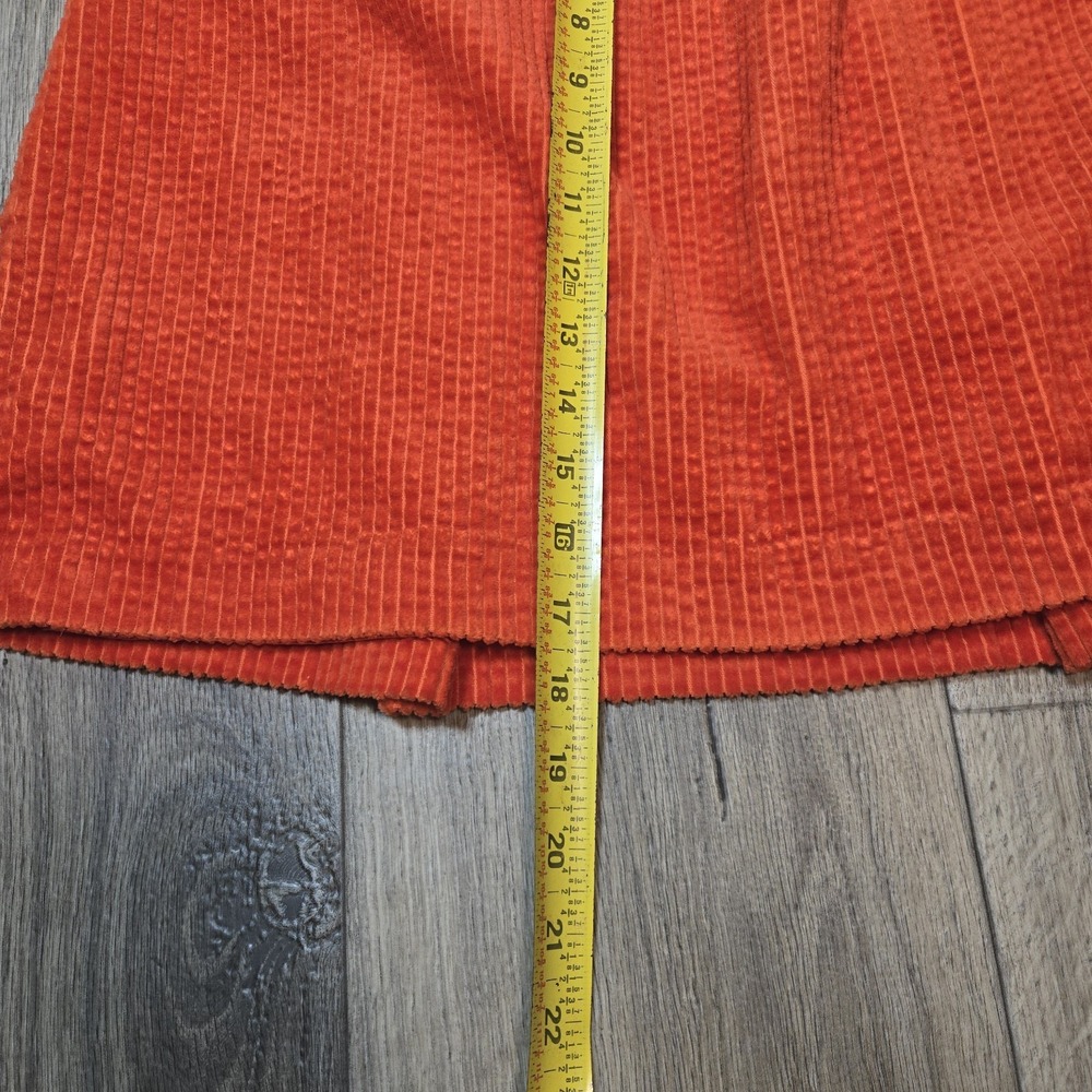Boden Women 4 Orange Corduroy Wrap Skirt Buckle Accent Pencil - Picture 7 of 9